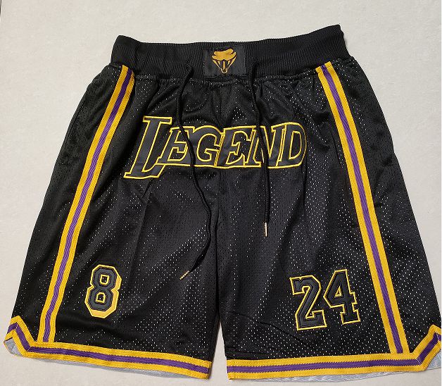 Men NBA Los Angeles Lakers Black Shorts 20230218